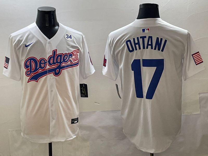 Men Los Angeles Dodgers #17 Ohtani White Second generation Joint Name Nike 2025 MLB Jersey style 8->customized nhl jersey->Custom Jersey